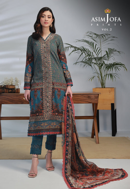 AJBP-36 EMBROIDERED LAWN 3-PCS