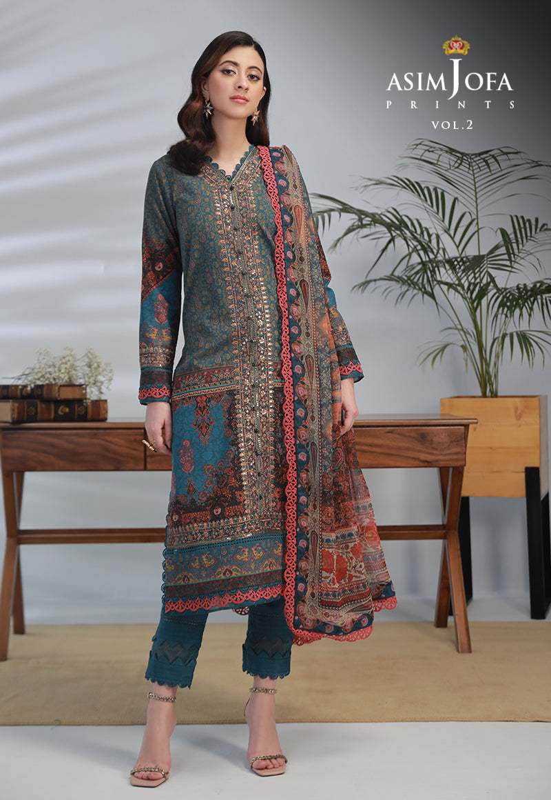 AJBP-36 EMBROIDERED LAWN 3-PCS
