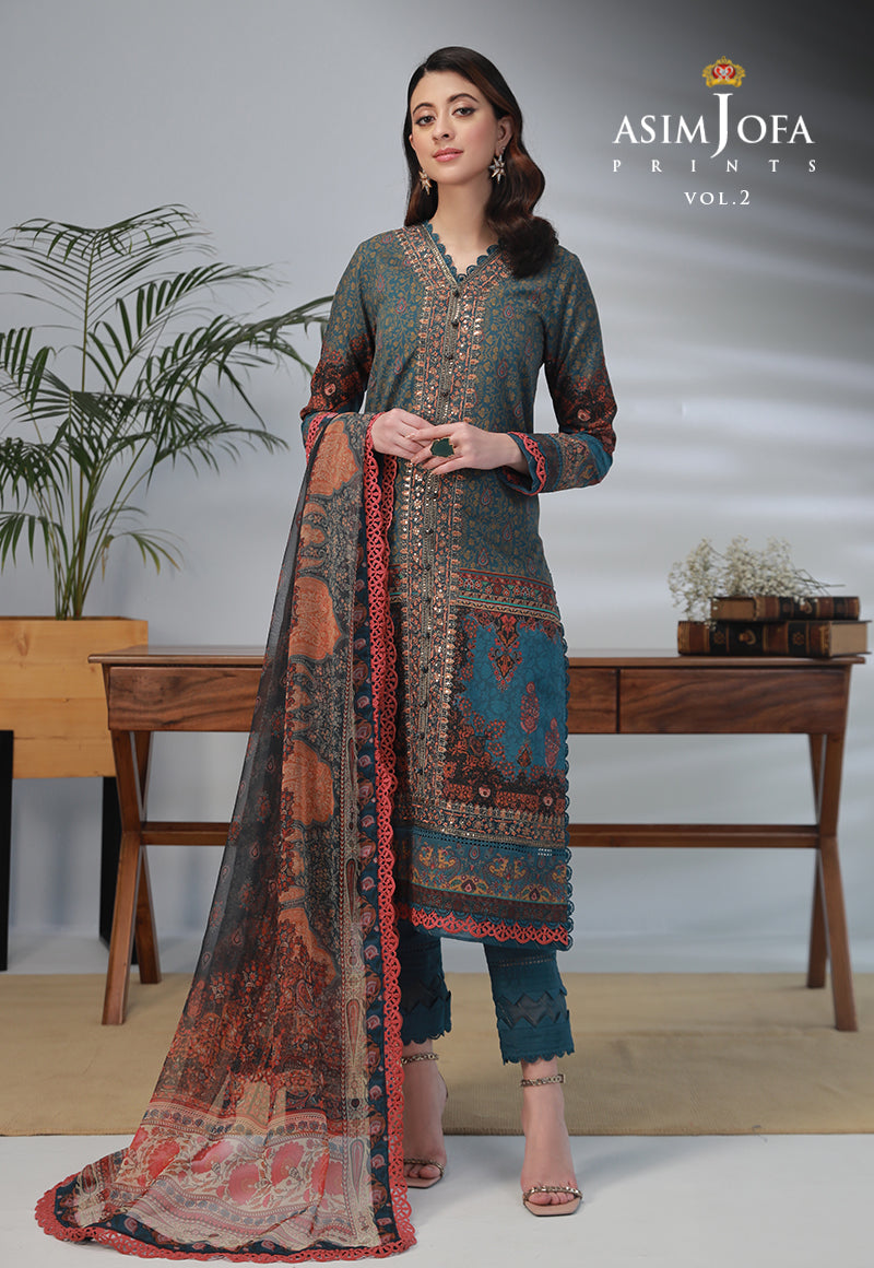AJBP-36 EMBROIDERED LAWN 3-PCS