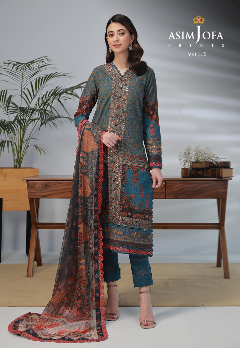 AJBP-36 EMBROIDERED LAWN 3-PCS
