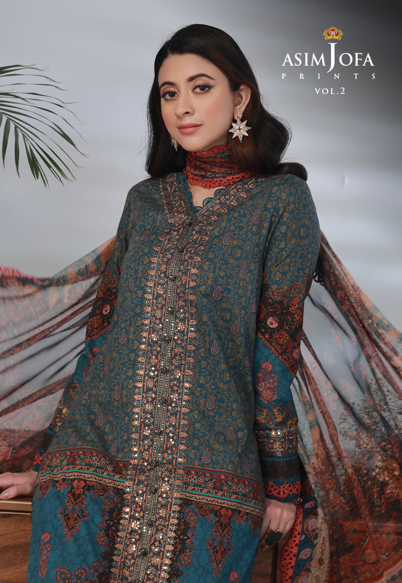 AJBP-36 EMBROIDERED LAWN 3-PCS